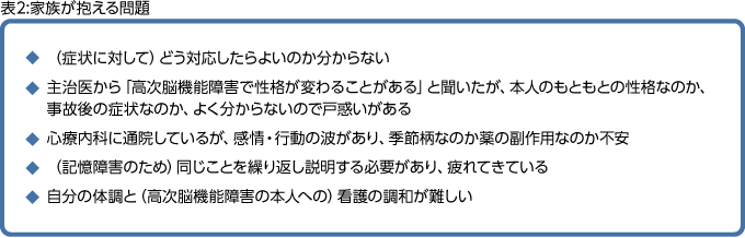 表2:家族が抱える問題